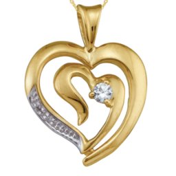 Heart in a Heart Paved Pendant | Jewlr