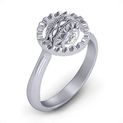 Fancy Halo Flip Ring