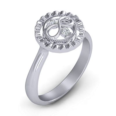 Fancy Halo Flip Ring