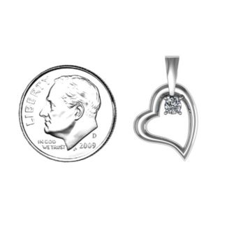 Tilted Petit Heart Pendant