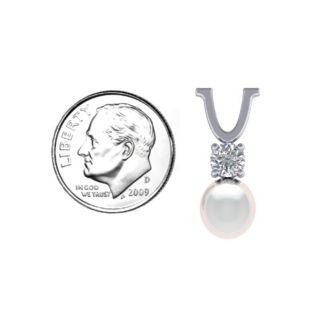 Round Solitaire with Freshwater Pearl Pendant Drop
