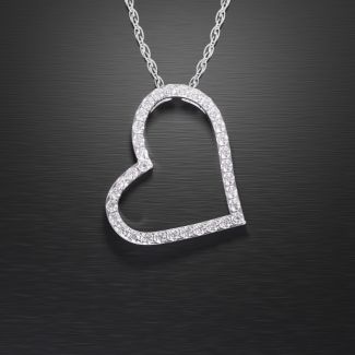 Pavé Heart Pendant with Diamond Accents – 9kt Yellow Gold