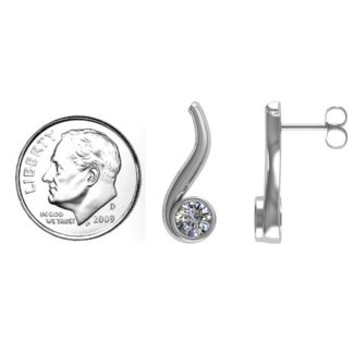 Swirl Drop Earrings – Sterling Silver with Amethyst