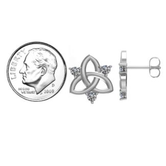 Triple Stone Celtic Knot Earrings