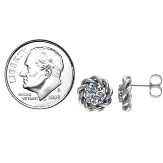 Twisted Stud Solitaire Earrings