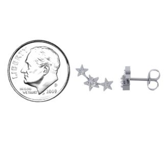 Twinkle Little Stars Earrings – Sterling Silver with Pink Tourmaline and Fancy Blue Premium Zirconia