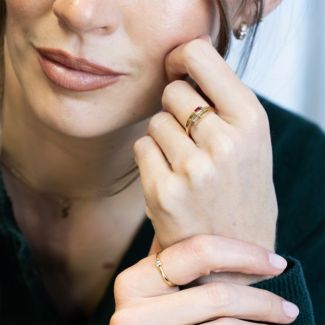 Double Baguette Bypass Ring