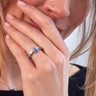 Double Baguette Bypass Ring