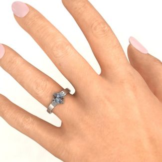 Twin Marquises and Accent Ring
