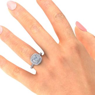 Cushion Cut Statement Ring with Halo