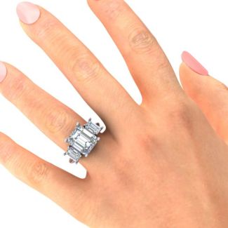 Emerald Cut Trinity Ring