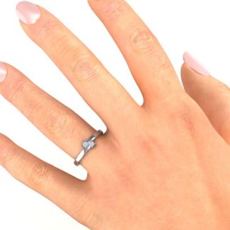 Diagonal Dazzle Ring With 2-3 Gemstones