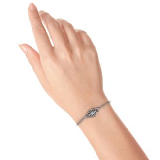 Vintage Star of David Bracelet – Sterling Silver with Cubic Zirconia
