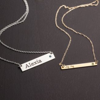 Classic Name Bar Pendant with Accent