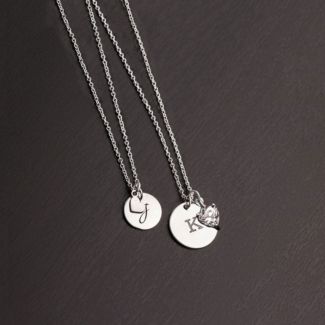 Charmed Initial Disc Pendant