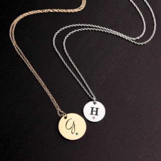 Personalized Initial Disc Pendant