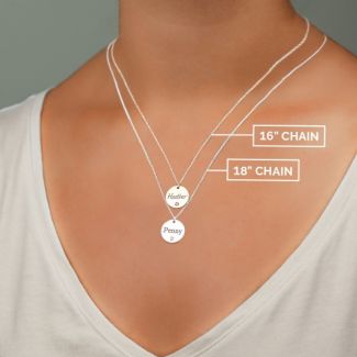 Birthstone Name Disc Pendant