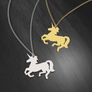 Unicorn Dreams Solid Cutout Necklace – Sterling Silver