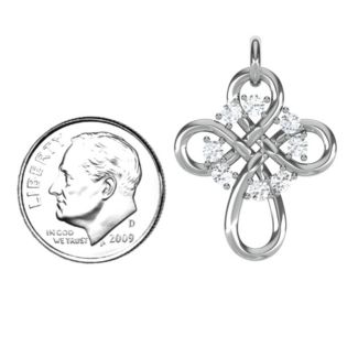 Contemporary Celtic Cross Pendant – 10K Yellow Gold with Blue Sapphire and Cubic Zirconia
