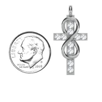 Infinity Cross Pendant – 10K Yellow Gold with Cubic Zirconia