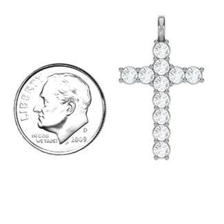Classic Encrusted 3mm Round Cross Pendant