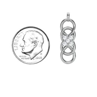 Sisters Interlocked Infinity Pendant – Sterling Silver with Peridot