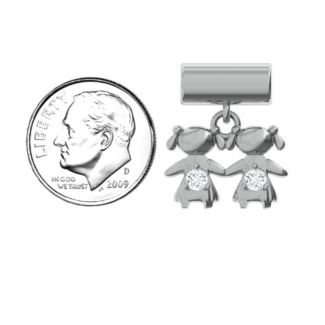Sisters or Daughters Character Pendant – Sterling Silver with Peridot