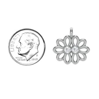 Sister's Flower Pendant – Sterling Silver with Peridot