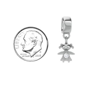 Happy Girl Pendant – Sterling Silver with Peridot