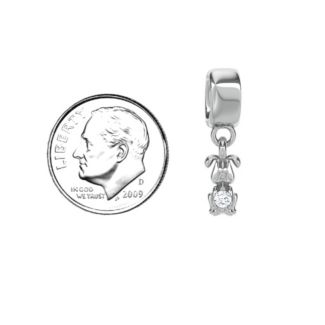 Happy Dog Pendant – Sterling Silver with Peridot