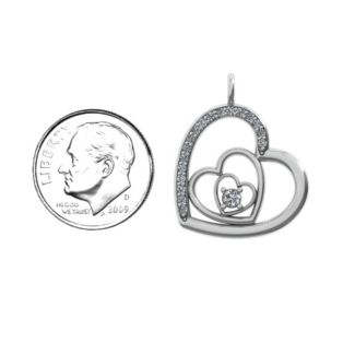Hearts in Hearts Pendant – Sterling Silver with Peridot and Fancy Yellow Premium Zirconia