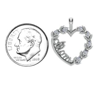 Mom's Heart of Love Pendant – 10K Yellow Gold with Mint Premium Zirconia and Amethyst