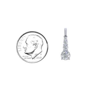 Graduated Line Pendant – 10K Yellow Gold with Cubic Zirconia