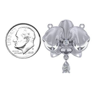 Orchid and Pear Drop Pendant – Sterling Silver with Peridot