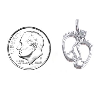 Baby's Feet Personalized Pendant – Sterling Silver with Peridot