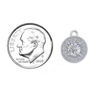 Halo and Accents Pendant – Sterling Silver with Diamond