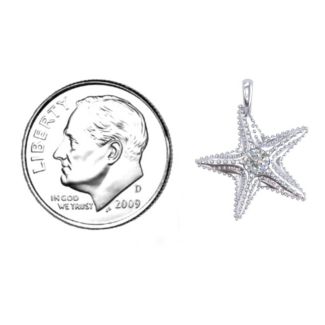 Starfish with Stone Pendant – 10K Yellow Gold with Blue Topaz