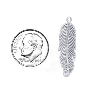 Feather with Accent Stones Pendant