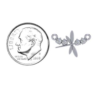 Dragonfly Pendant – Sterling Silver with Citrine, Emerald, Garnet, and Cubic Zirconia