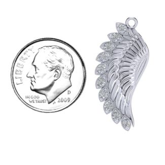Wing Pendant with Stones – 10K Rose Gold with Cubic Zirconia