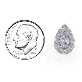 Pear Shape Halo Slide Pendant