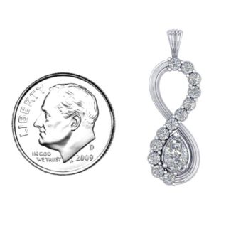 Vertical Infinity Pendant with Pear Gemstone and Accents