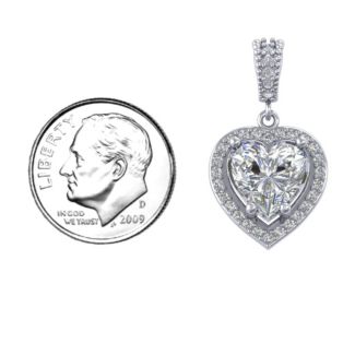 Sparkling Heart Halo Pendant