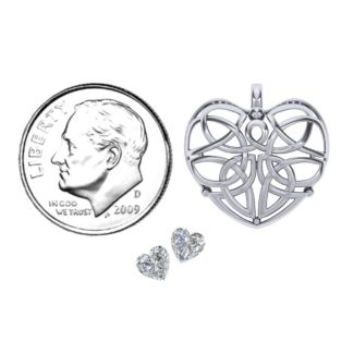 Celtic Trinity Knot Caged Heart Pendant