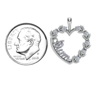Mum's Heart of Love Pendant – Sterling Silver with Garnet