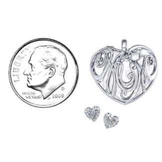 Graceful Mum Heart Cage Pendant With 2-8 Birthstones – 10K Yellow Gold with Diamond, Blue Topaz, Ruby, and Cubic Zirconia