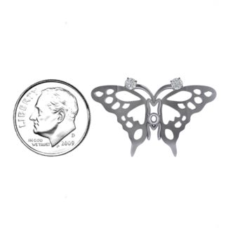 Butterfly Mom Birthstone Necklace – Sterling Silver with Peridot